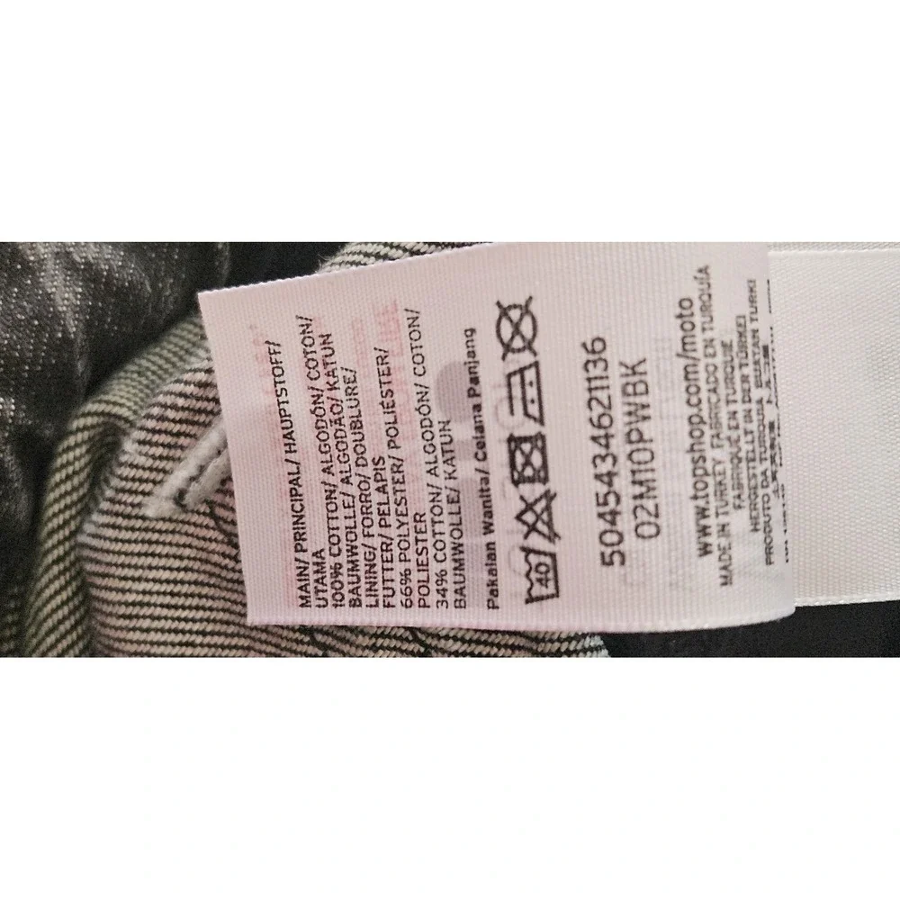 NWT‎ TOPSHOP MOTO MOM woman Sz W26 black wash denim jeans